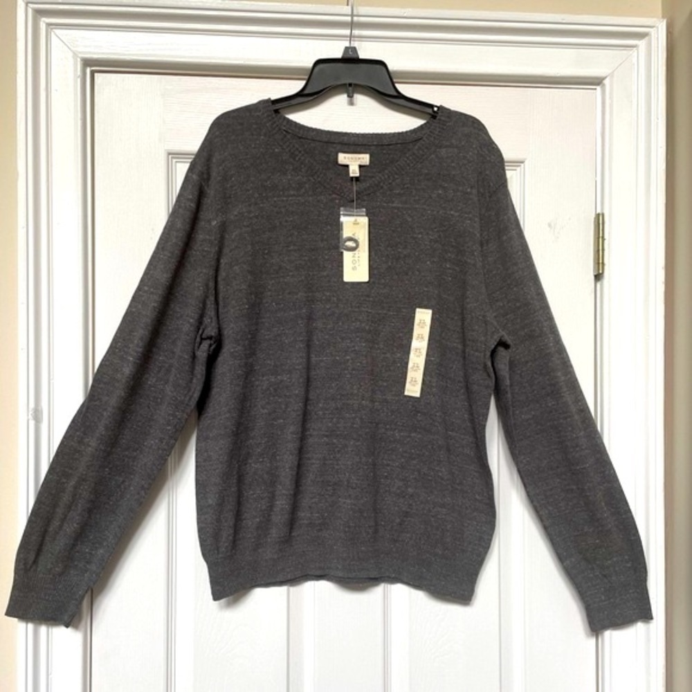 Men’s V-Neck Cotton Sweater, Mens XL, New with Tags!